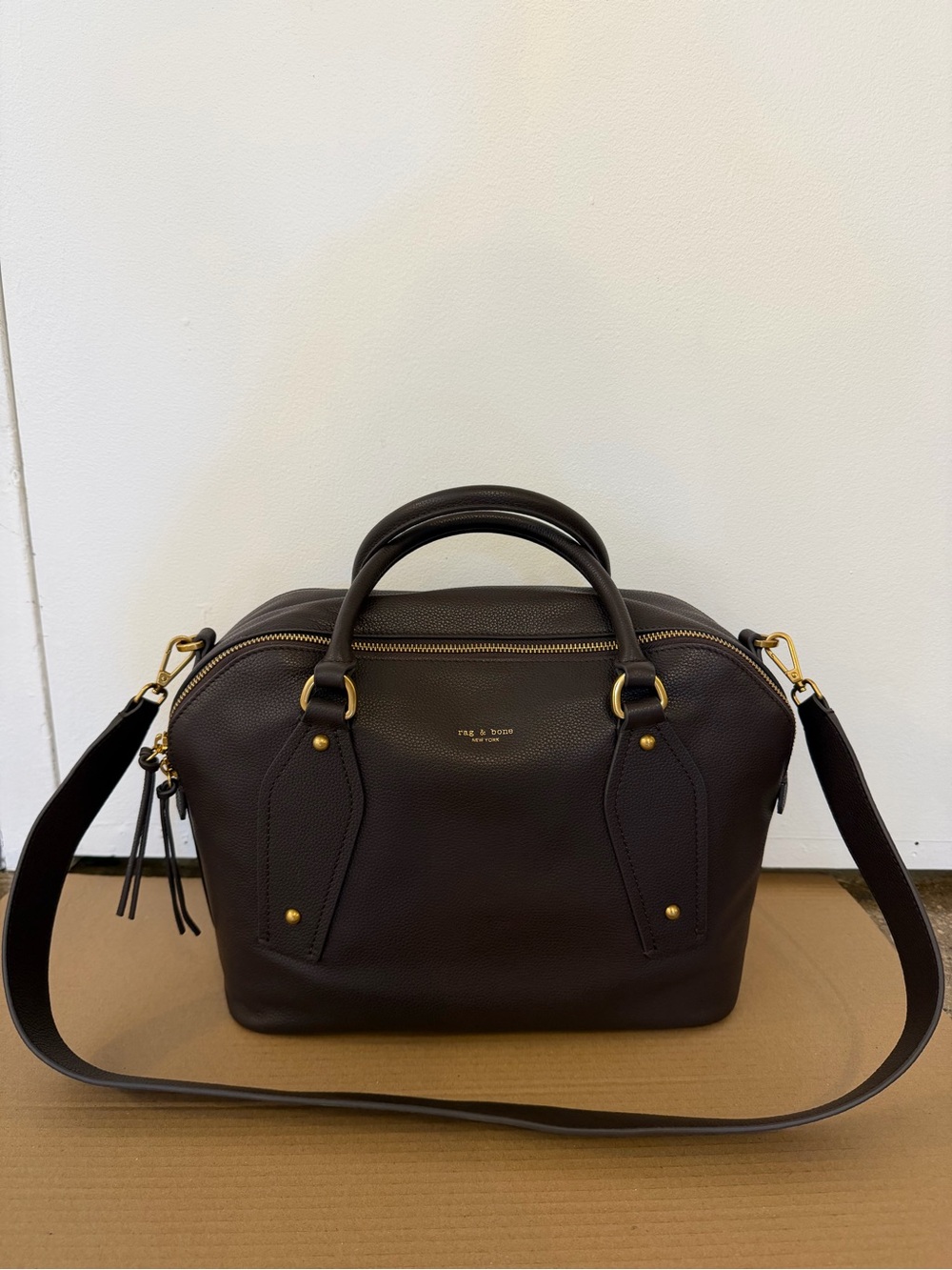NWT Medium Gramercy Satchel Brown Pebble Leather